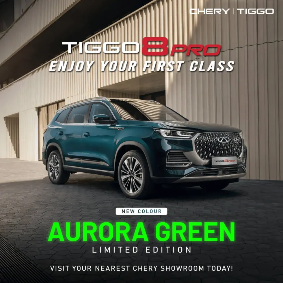 CHERY MALAYSIA INTRODUCES AURORA GREEN FOR THE TIGGO 8 PRO